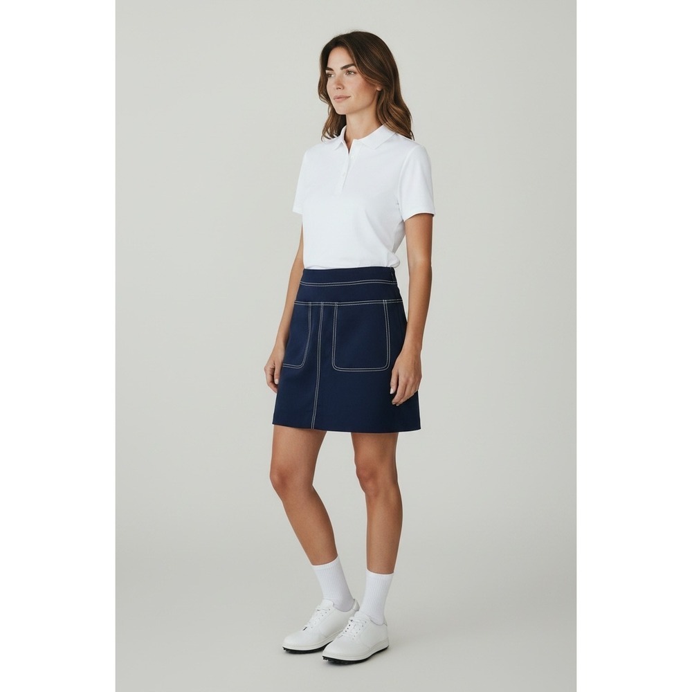 Tory Sport Skirt Womens Medium Navy Blue Golf Mini Contrast Stitching 58994